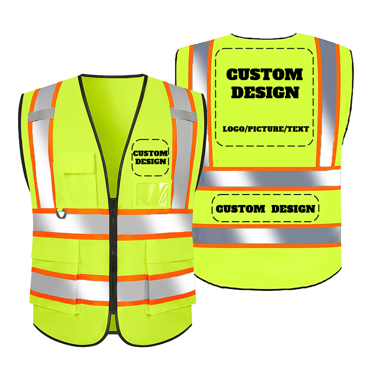 Custom text safety vest discount