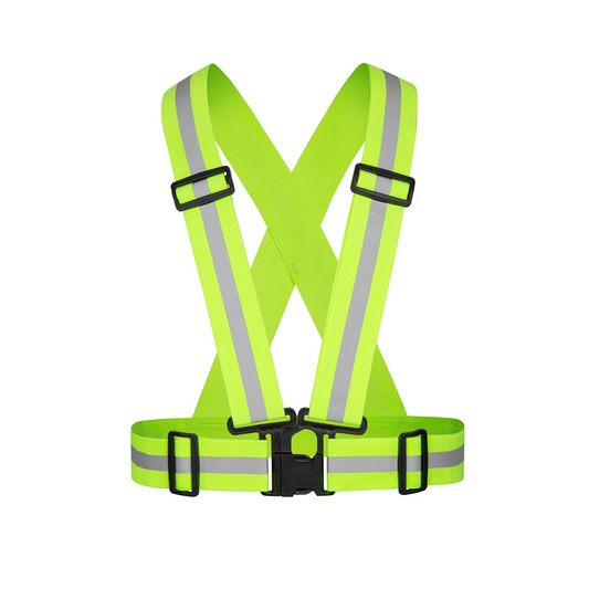 Yellow safety vest straps