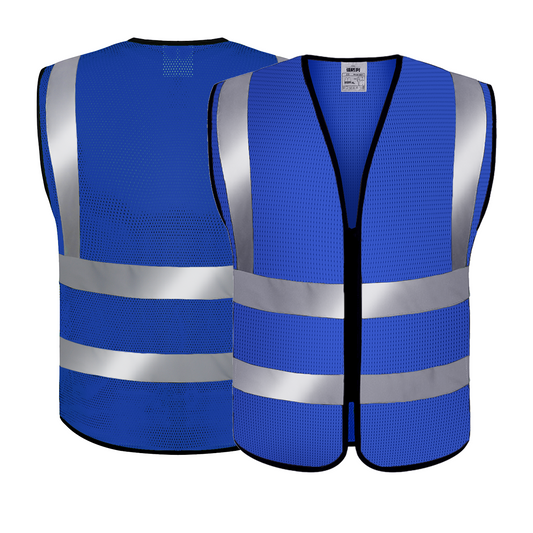 Blue safety vest non pockets