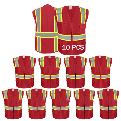 10packs red with yellow edging vest