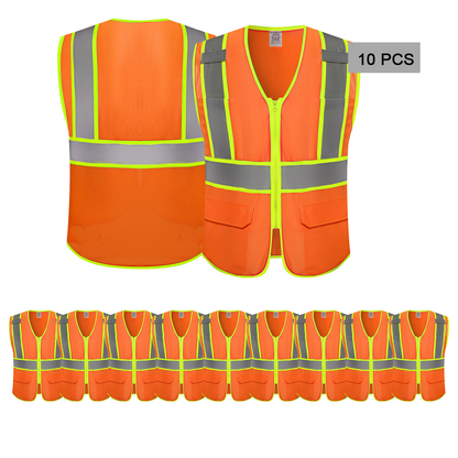 10 pcs orange safety vest