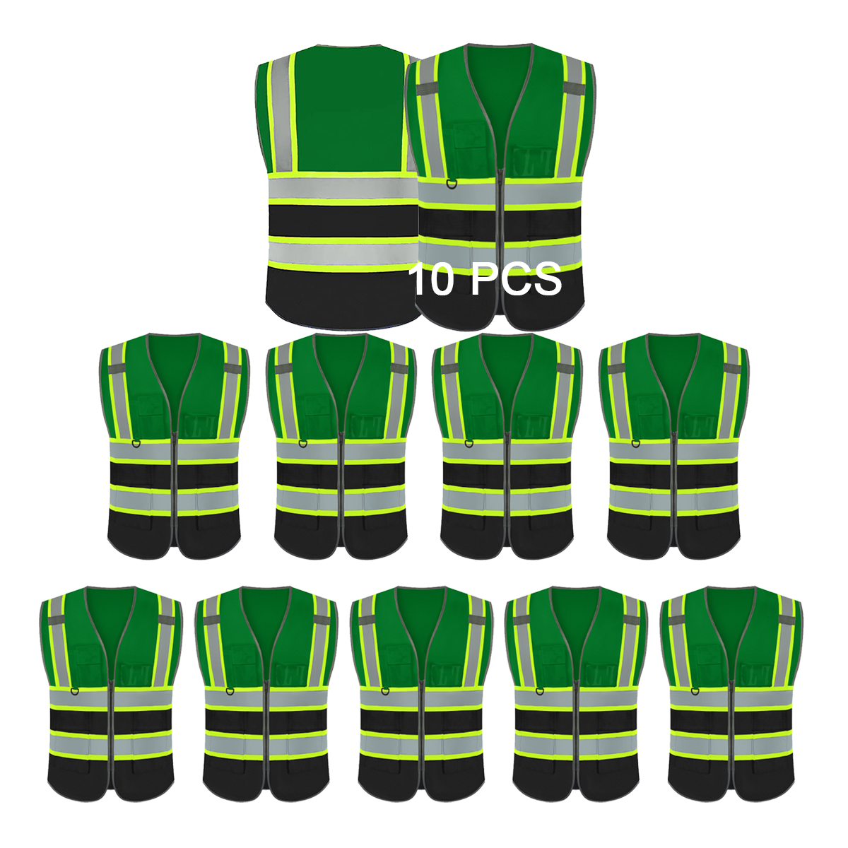 10pack green and black outdoor vest