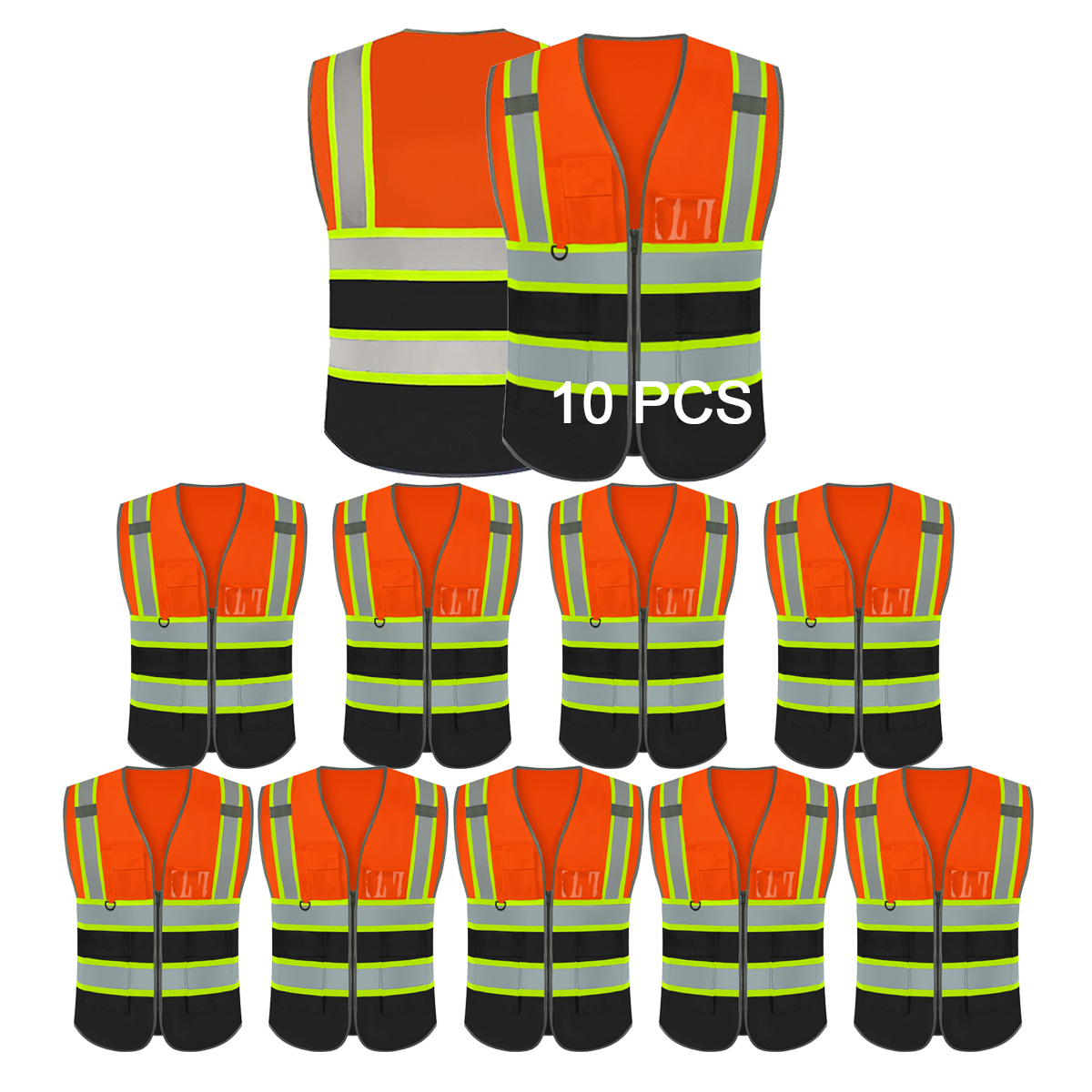 10PCS vest orange and black