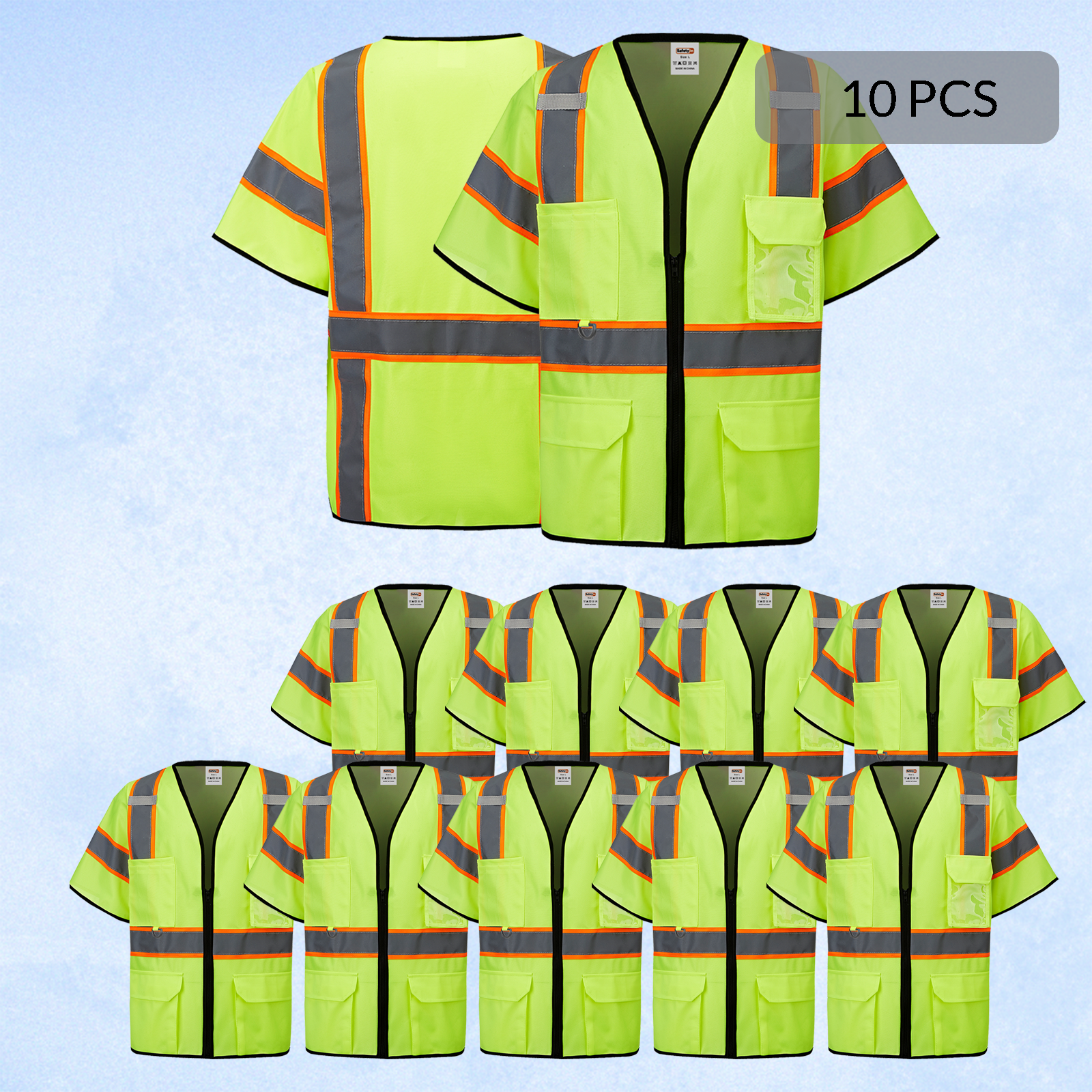 10 yellow class 3 vest