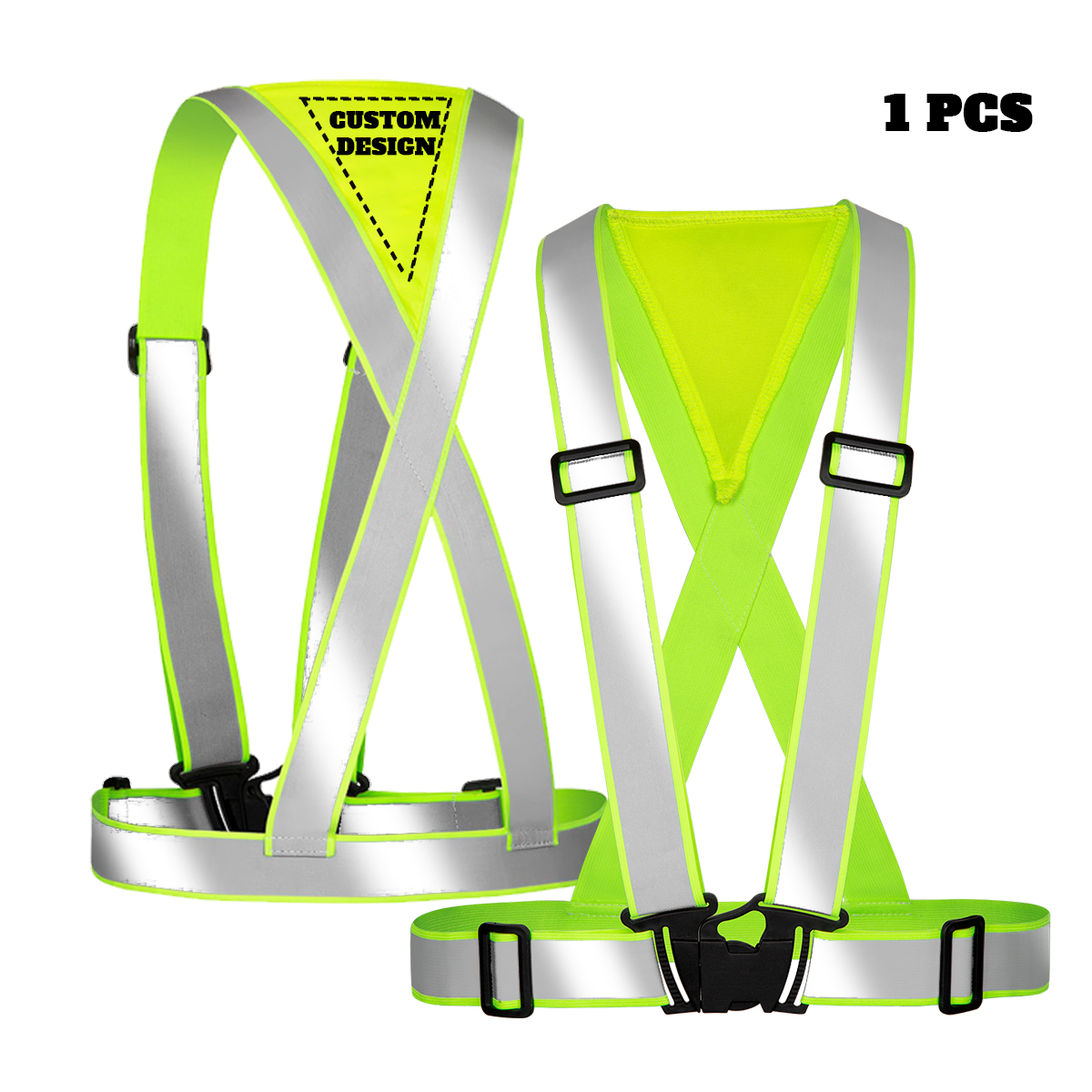 Custom LOGO Safety Vest Strap Adjustable Class 2 Reflective Straps ...