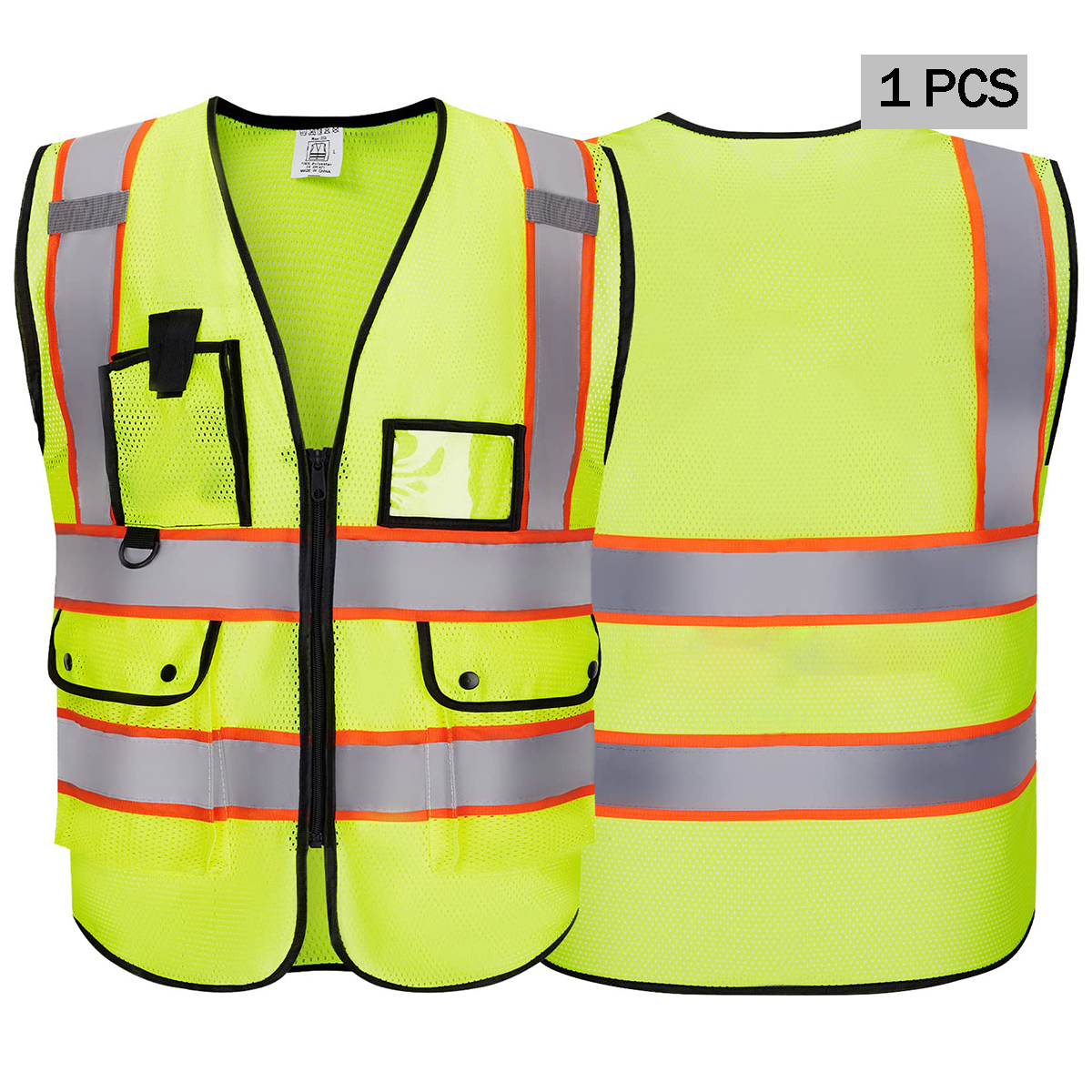 yellow mesh safety vest