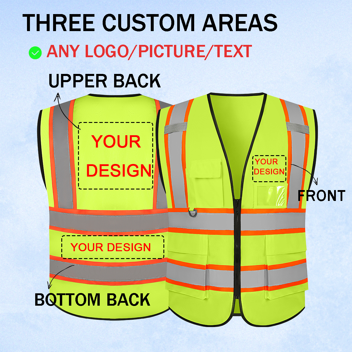 custom yellow safety vest