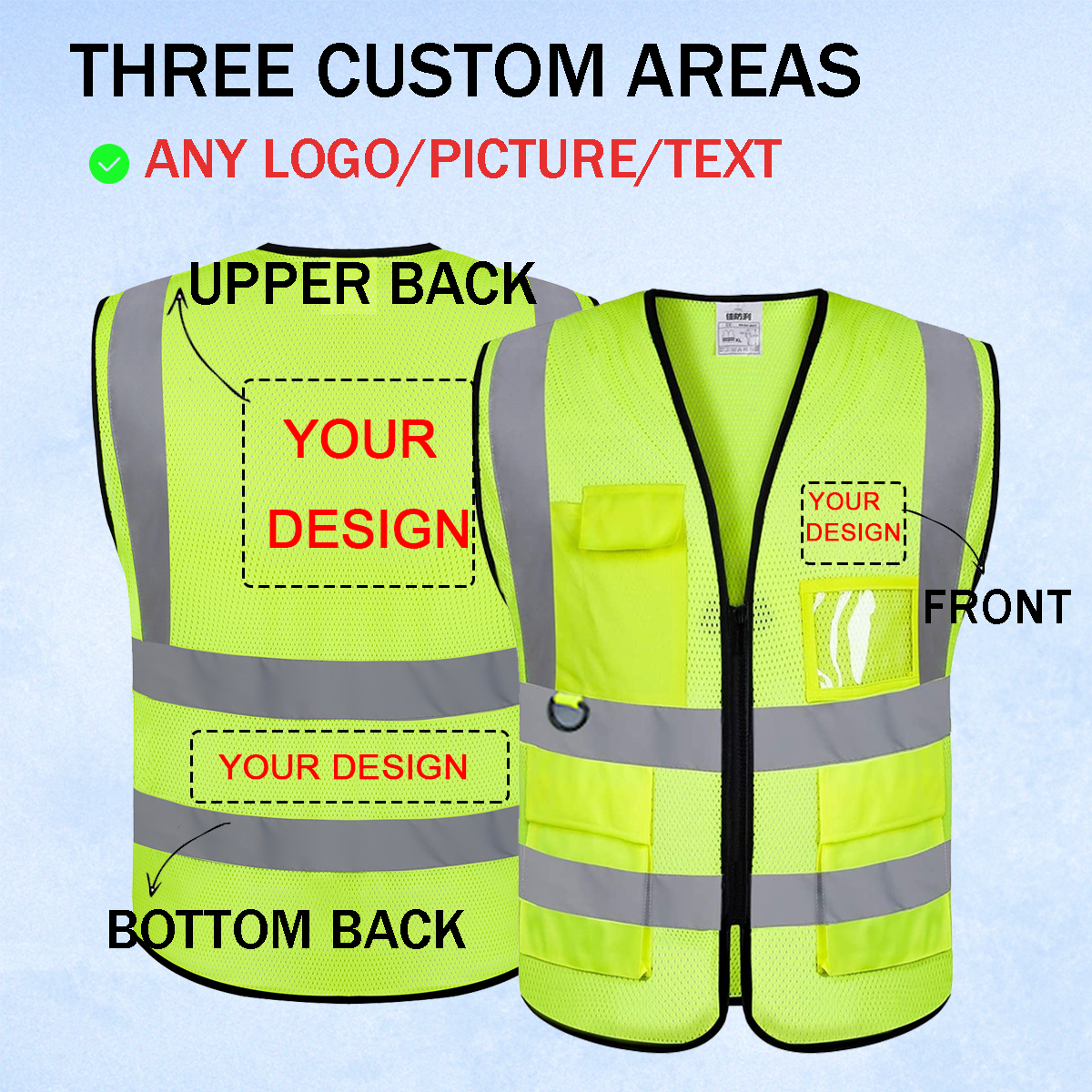 custom reflective safety vest
