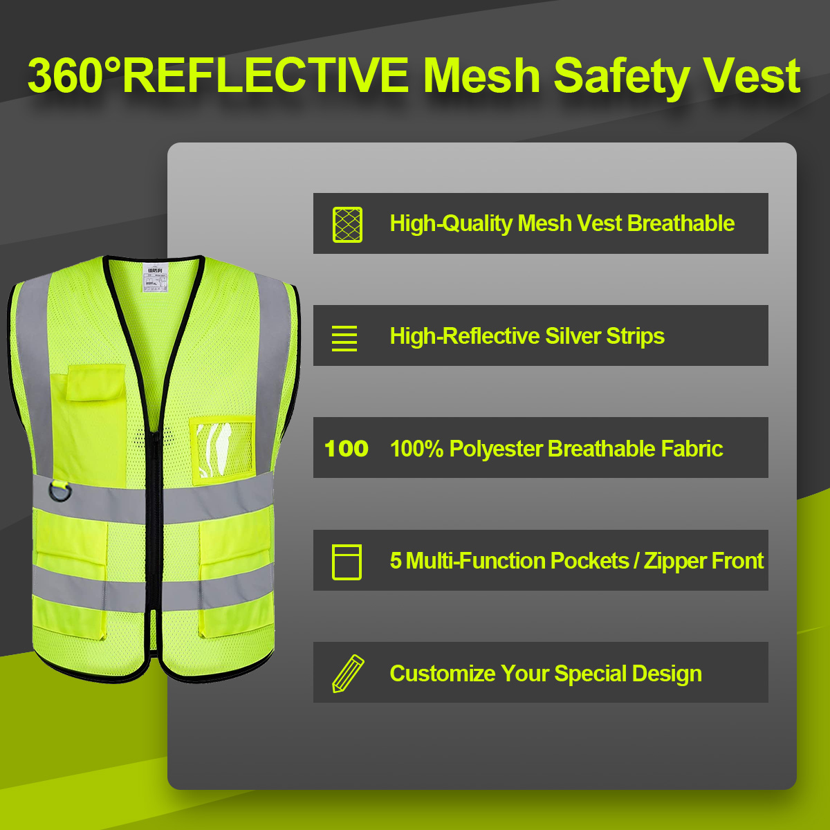 360°REFLECTIVE Mesh Safety Vest
