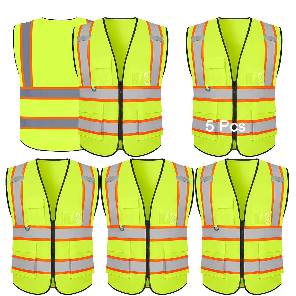 yellow safety vest 5 packs