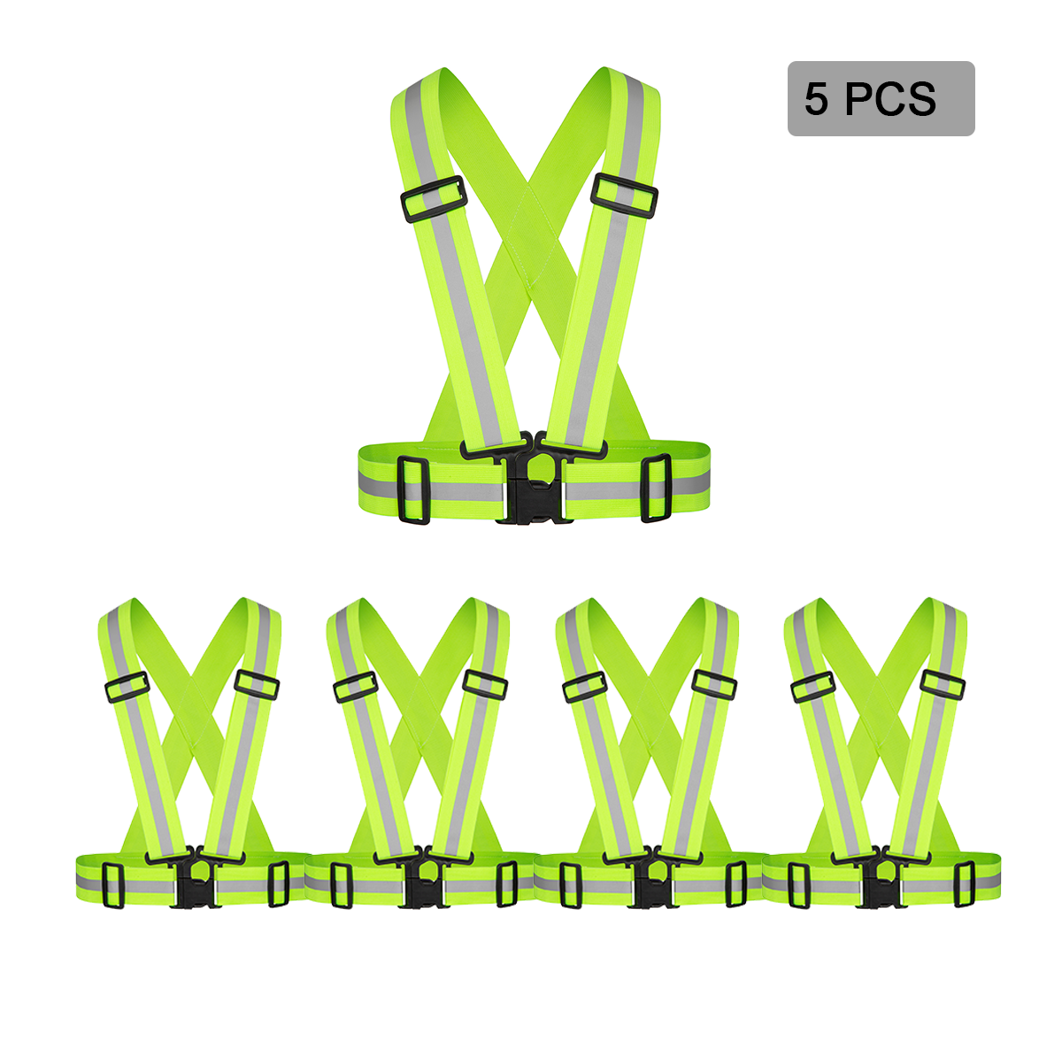 5 pack yellow safety strap