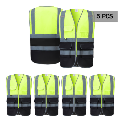 5 pcs yellow safety vest